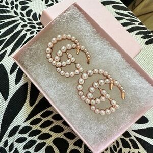 Statement GG Rosegold Pearl Earrings